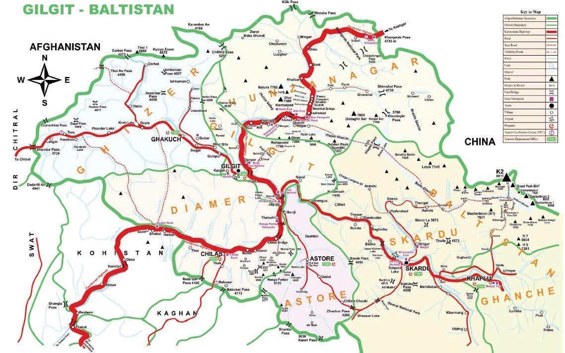 Карта Гилгит-Балтистана
