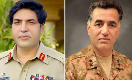 Генерал-лейтенанты Надим Ахмед  Анджум (слева) и Фаиз Хамид (справа)