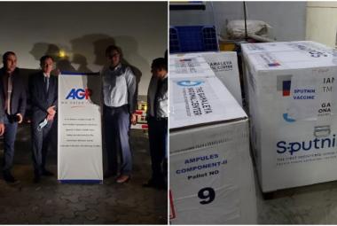 Партия российской вакцины в аэропорту г. Карачи