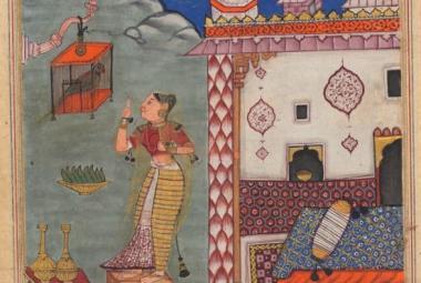 Попугай обращается к Ходжасте в начале седьмой ночи